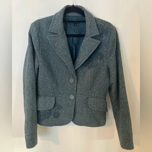 Vintage teal tweed Jacob suit jacket & pants